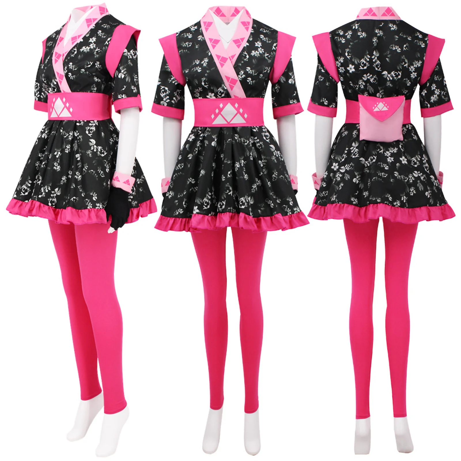 

Kiya Cosplay Costume Kimoja Heroes Dress Top Skirt Gloves Belt Full Set Halloween Outfits Party Suits for Adult Women