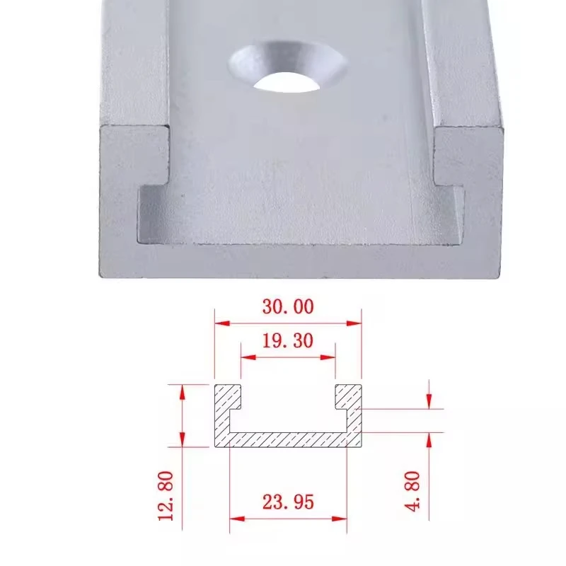 2pcs 30 Type T-track & Miter Bar Slider T-slot Connector Aluminum Alloy Woodworking Chute Rail DIY Carpentry Tools woodworking tools woodworking tool miter track jig woodworking miter gauge woodworking t track woodworking t track slider