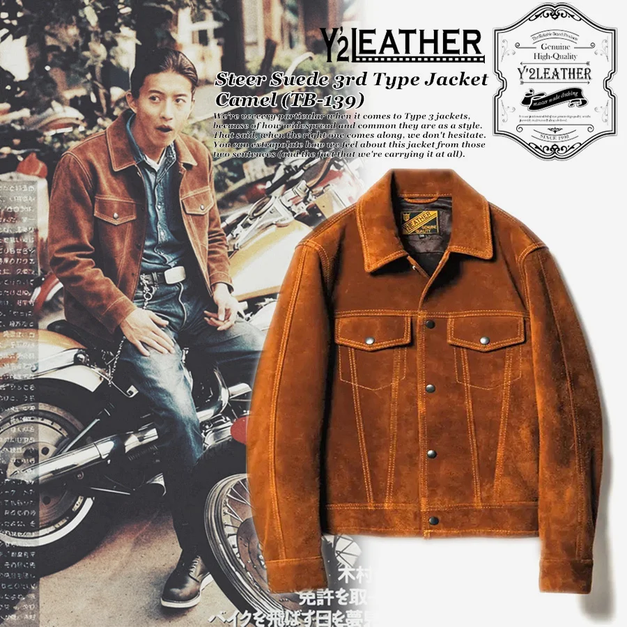 Y '2 Leather 3rd Type Cowhide Velvet 3rd Generation Jacket