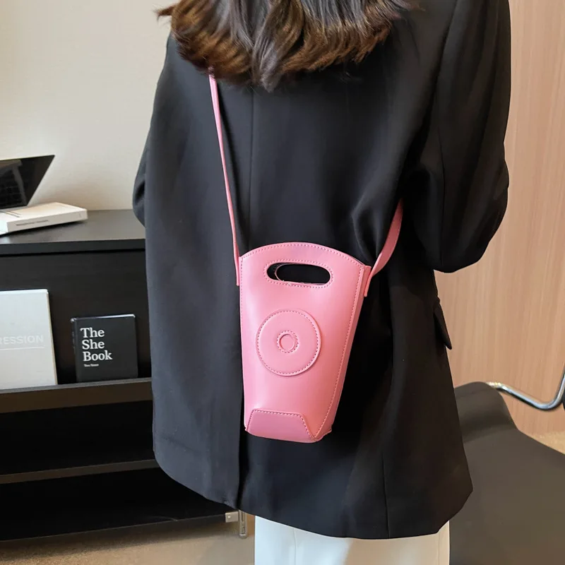 

Women's Small Bucket Bag Crossbody Shoulder Bags PU Leather Female Cell Phone Lipstick Pocket Bag Ladies Purse Card Wallet