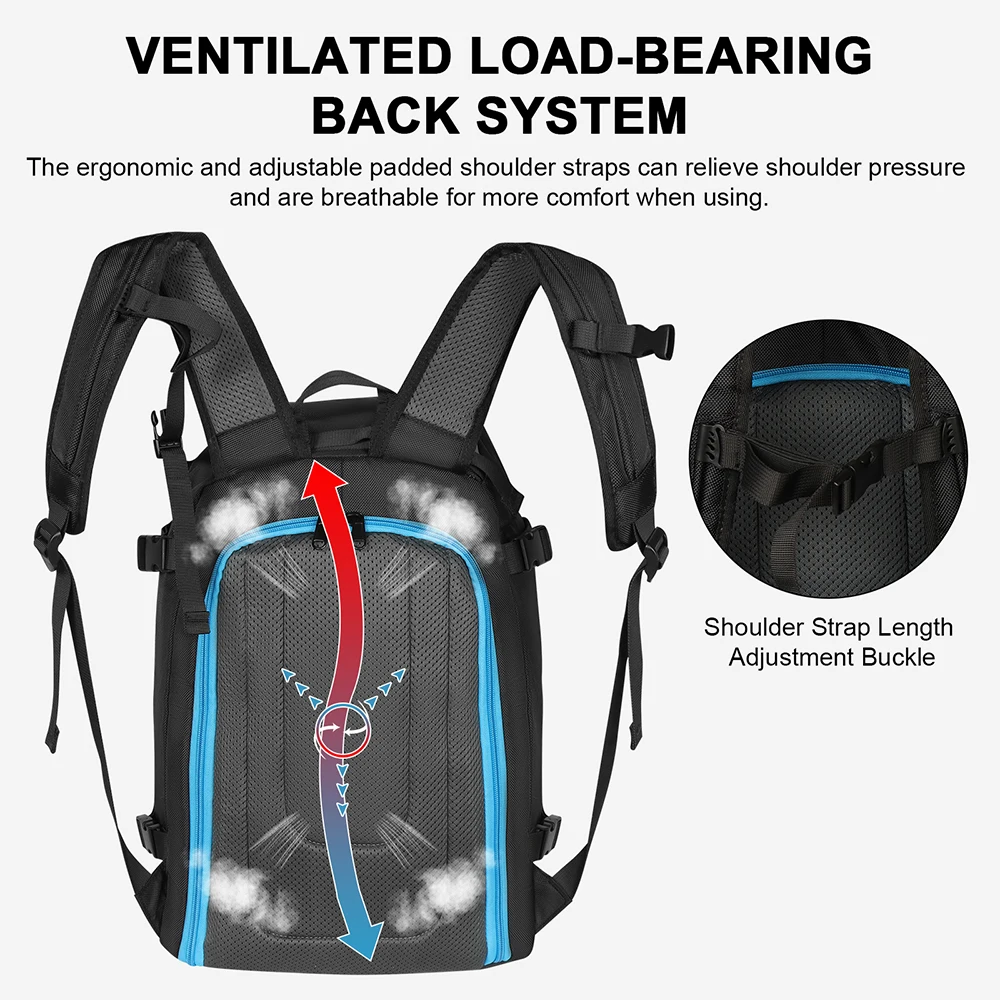 Travel Ski Boot Bag Backpack 50L Large Capacity Waterproof for Snowboard Boots Helmet Goggles Hang Skis Dry Wet Separation 5