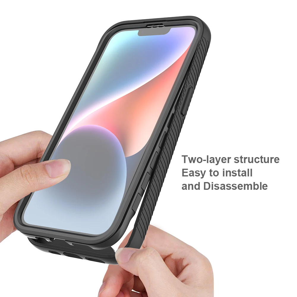 Ultimate 360° Protection Transparent Shockproof Phone Case with PET Screen Film