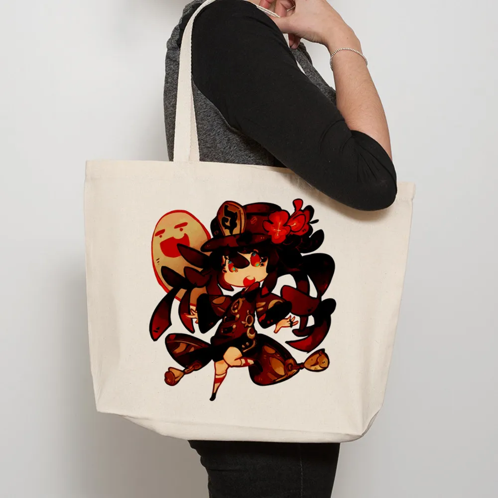 

Genshin Impact Hu Tao Kawaii Game Korea Ulzzang Shopping Bag Women Pattern Handbag Casual Large Top-handle Bags for Women