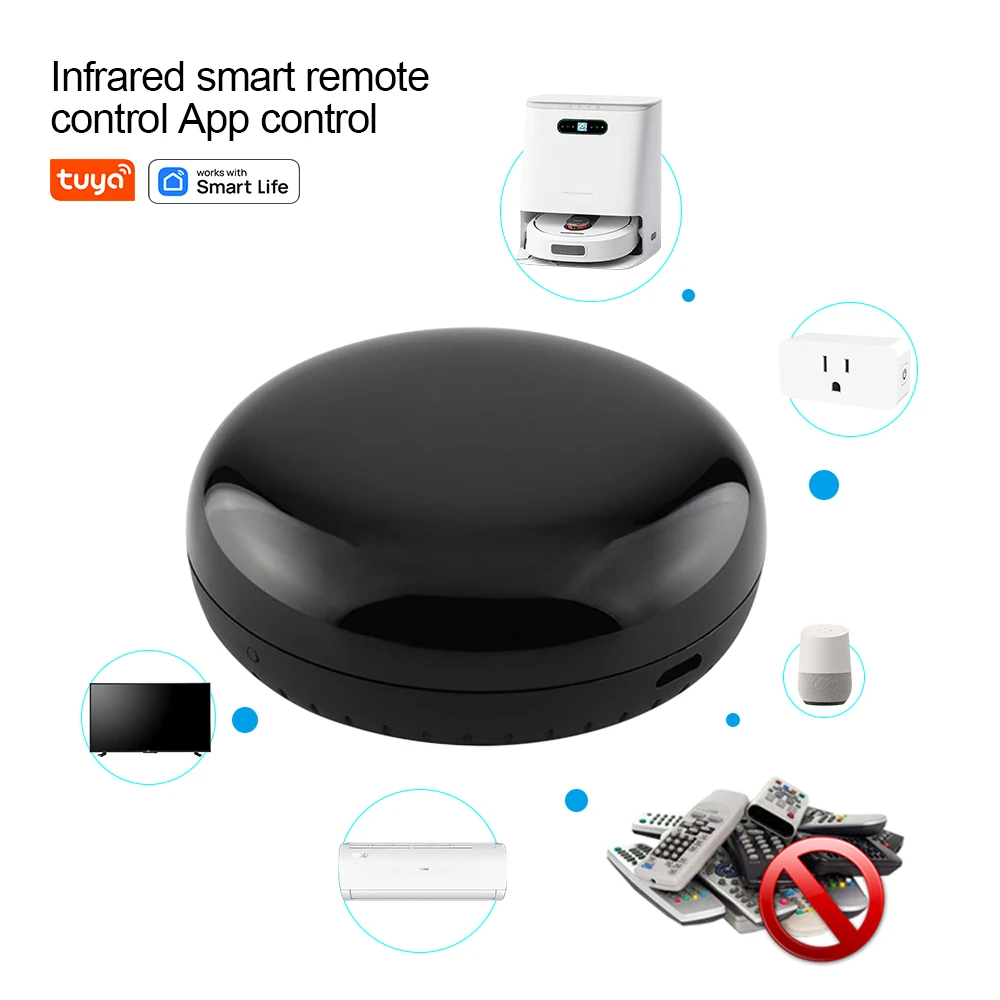 

Tuya WiFi IR Remote Control with Temperature And Humidity Sensor Smart Home Universal Infrared Control Works with Alexa Google
