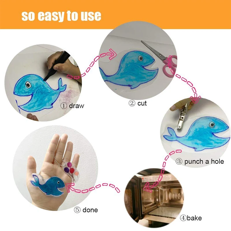 10-50 Pcs Heat Shrink Plastic Sheets Shrinky Papers Shrinking Film Adults  Kids Handmade Crafts Art Earrings Keychain DIY Gifts