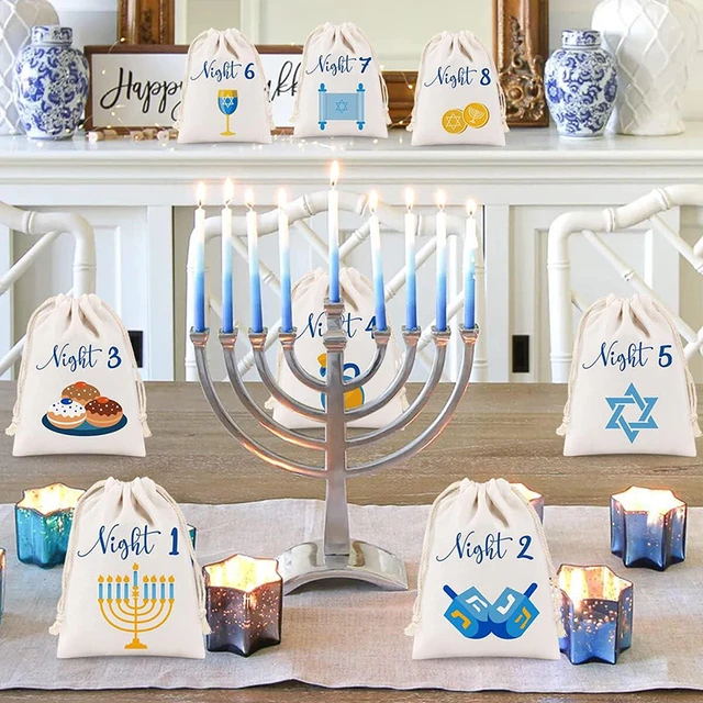 8 Nights of Happy Hanukkah Bags Countdown Calendar Chanukah Jewish Holiday  Festival of Lights decoration favor kid boy girl Gift - AliExpress