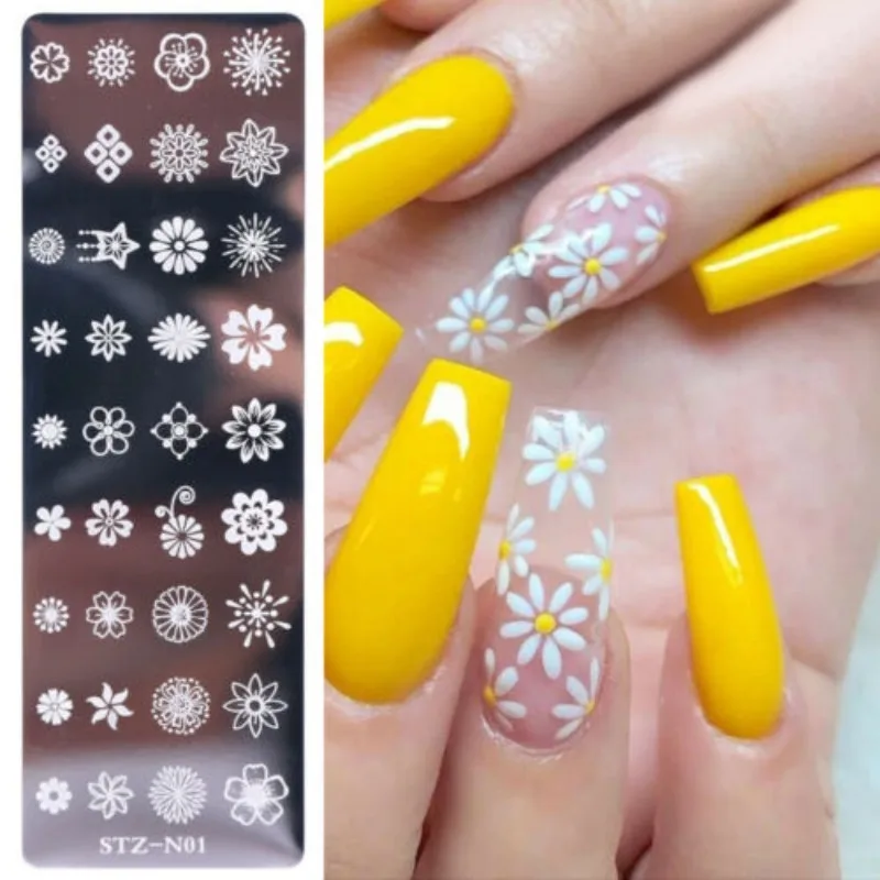 Rectangle Nail Stamping Plates Dreamcatcher Stamp Template Cat Nail Art Theme Decoration DIY Image Plate Stencil Printing Tool 3