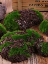  6pcs/Pack Fake Rock Green Foam Moss Stone Artificial Flower Wood Chip Micro Landscap Grass Plant Pet Toy Home Garden Decoration 