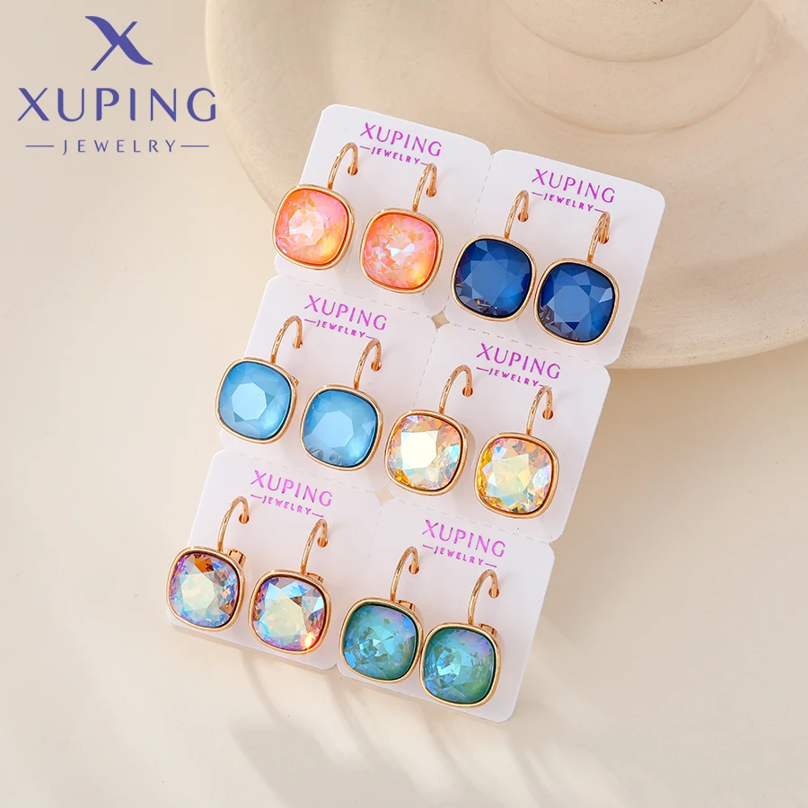 Xuping Schmuck Neuheiten: Modische Charm-Ohrringe in Verschiedenen Modellen, Goldfarben Beschichtet, für Damen, Party-Geschenk – Detail 16