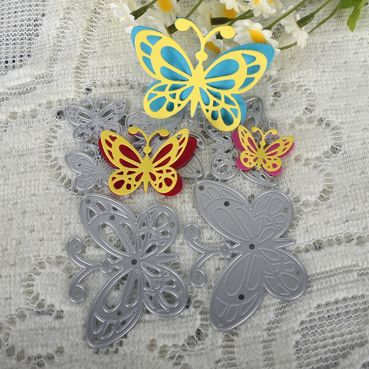 Description Picture 5 of itemButterfly Tufted Bamboo Dragonfly Magritte Flowers Metal Cutting Dies Stencils For DIY Scrapbooking
