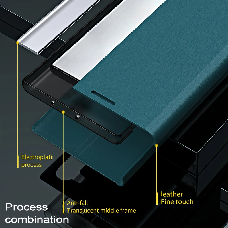 Flip Stand Holder Deksel For Xiaomi 12 Plus Case Redmi Note 12S 11S 10S 9S 8T 8 9 10 11 Pro Leather Plating Cases_voghion.com