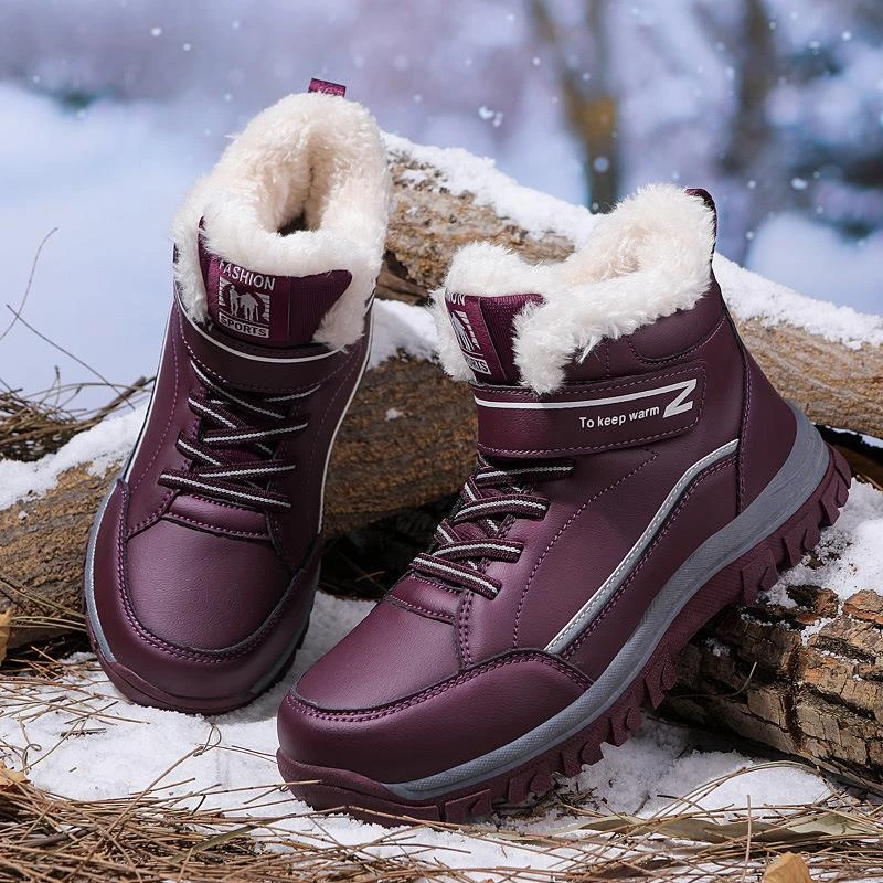 Botas de nieve cálidas para Mujer, zapatos de tacón bajo, impermeables para mantener el calor, Invierno| | - AliExpress