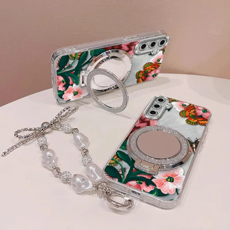 Vivid Flowers Bracelet Holder Phone Case Cover