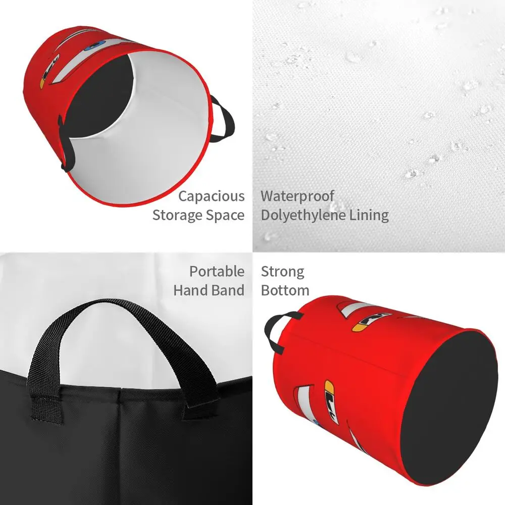 Description Picture 5 of itemCustomized Happy Cars Lightning McQueen Laundry Basket Foldable Large Capacity Clothes Storage Bin Cartoon Baby Hamper