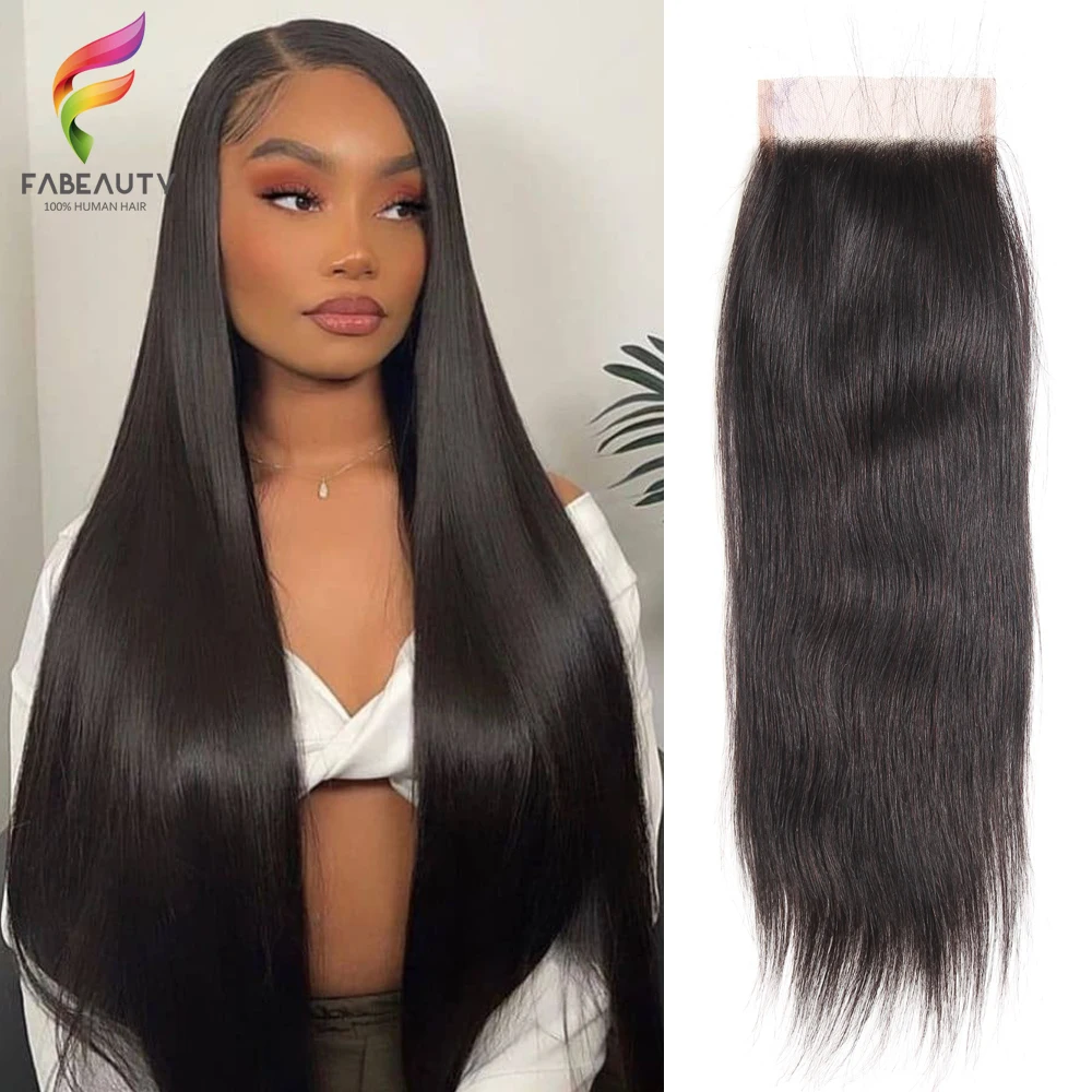 

Brazilian Straight Lace Closure 10-20 Inch, Free Part Remy Human Hair Closure - Natural Color, Can be Dyed and Bleached (Closure