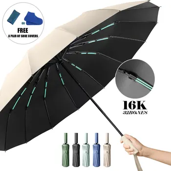 16K Double Bones Large Umbrella for Men Women Windproof Umbrellas Automatic Folding Strong Luxury Sun Rain Umbrella UV Business (v1.12.4)