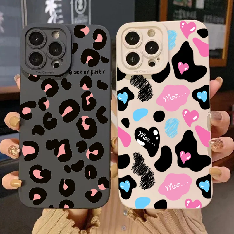 Kleine Luipaard Print Siliconen Hoesje Voor Samsung Galaxy S24 S23 S22 S21 Ultra Plus S20 Fe A14 A34 A13 A23 A33 A54 A53 A52 Cover