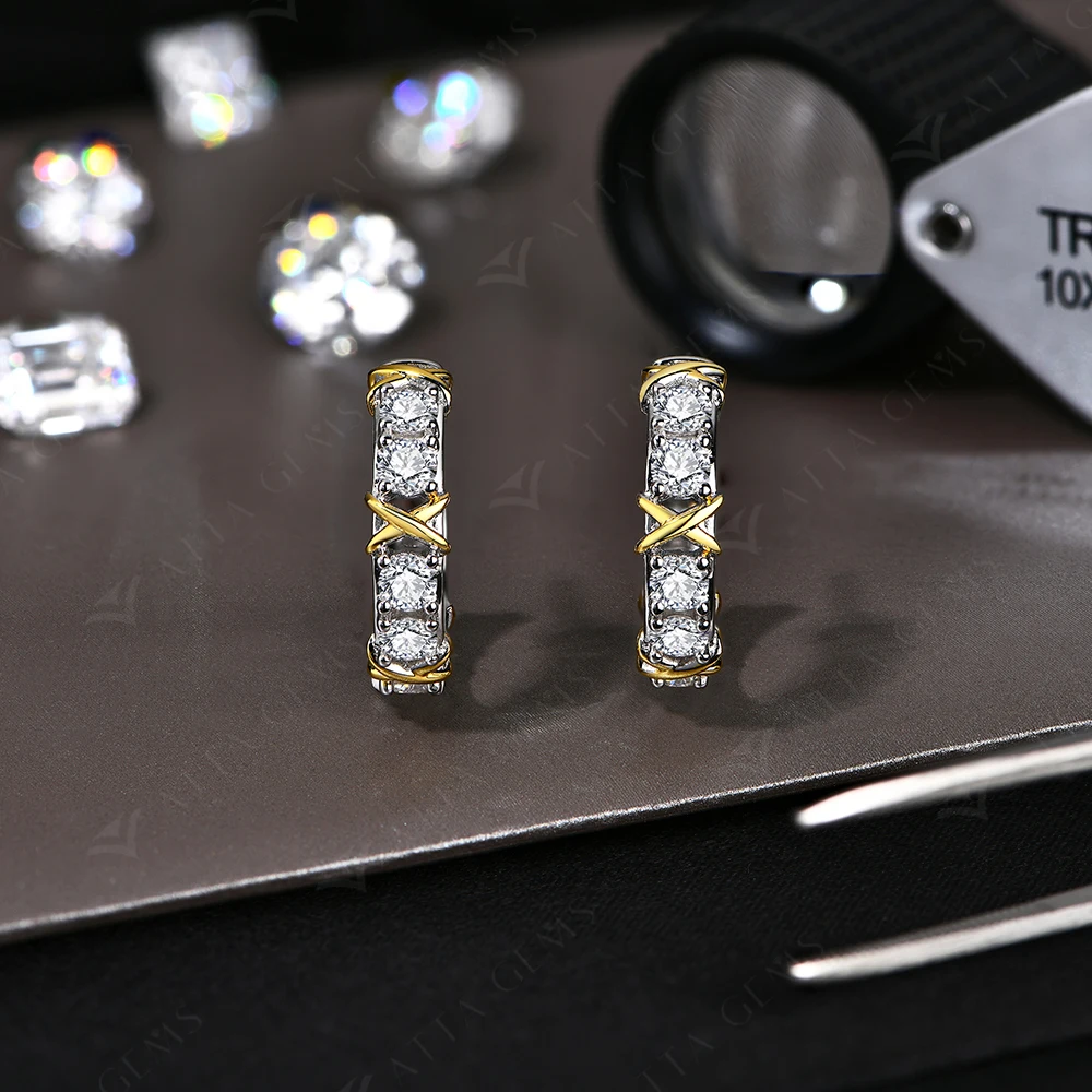 Earrings Classic Moissanite Stud D Color VVS1 Diamond 925 Silver White Gold Plated for Women Wedding Bride Jewelry Gift silver earrings silver stud earrings womens earrings
