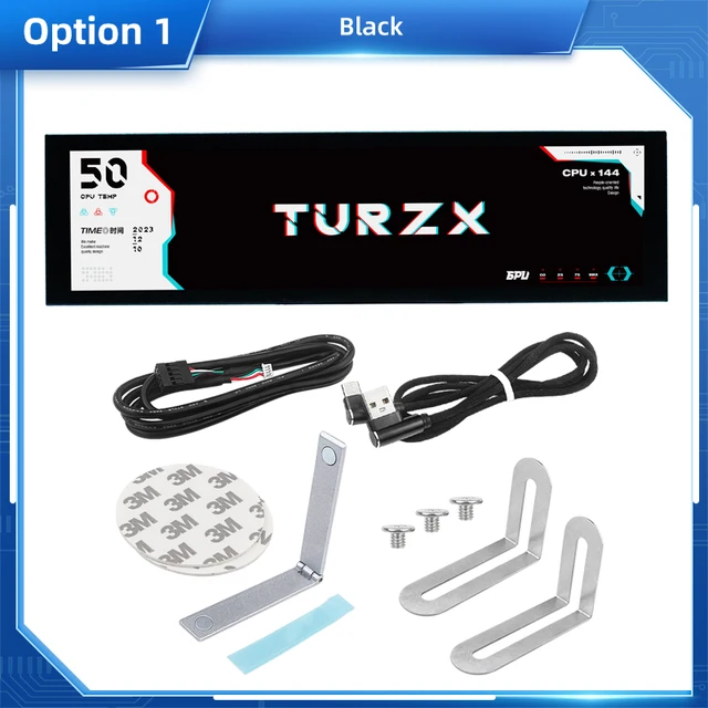 TURZX 8.8インチ USB接続 スマートスクリーン　小型モニター　ホワイト TURZX 8.8インチ USB接続 スマートスクリーン 小型モニター