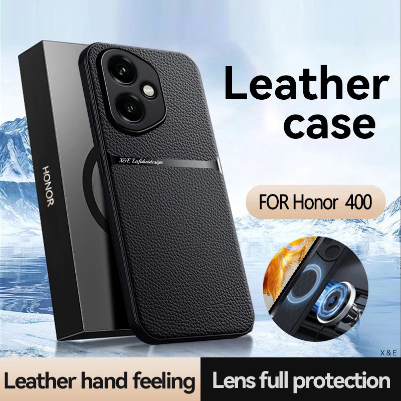 Premium Genuine Leather Texture Solid Color Magnetic Anti-Fingerprint Phone Case