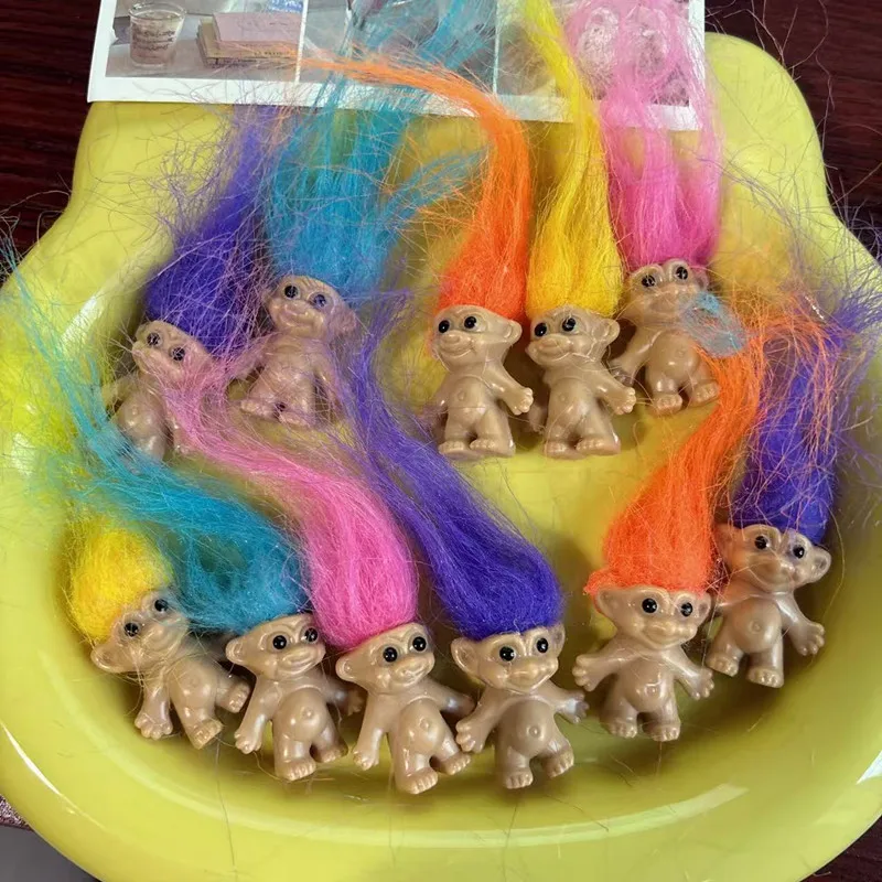 Neue Mini Troll Puppen Anime Action Figure Bunte Haar Familienmitglieder Modelle Sammlung Kinder Spielzeug für Home Dekoration Geschenk