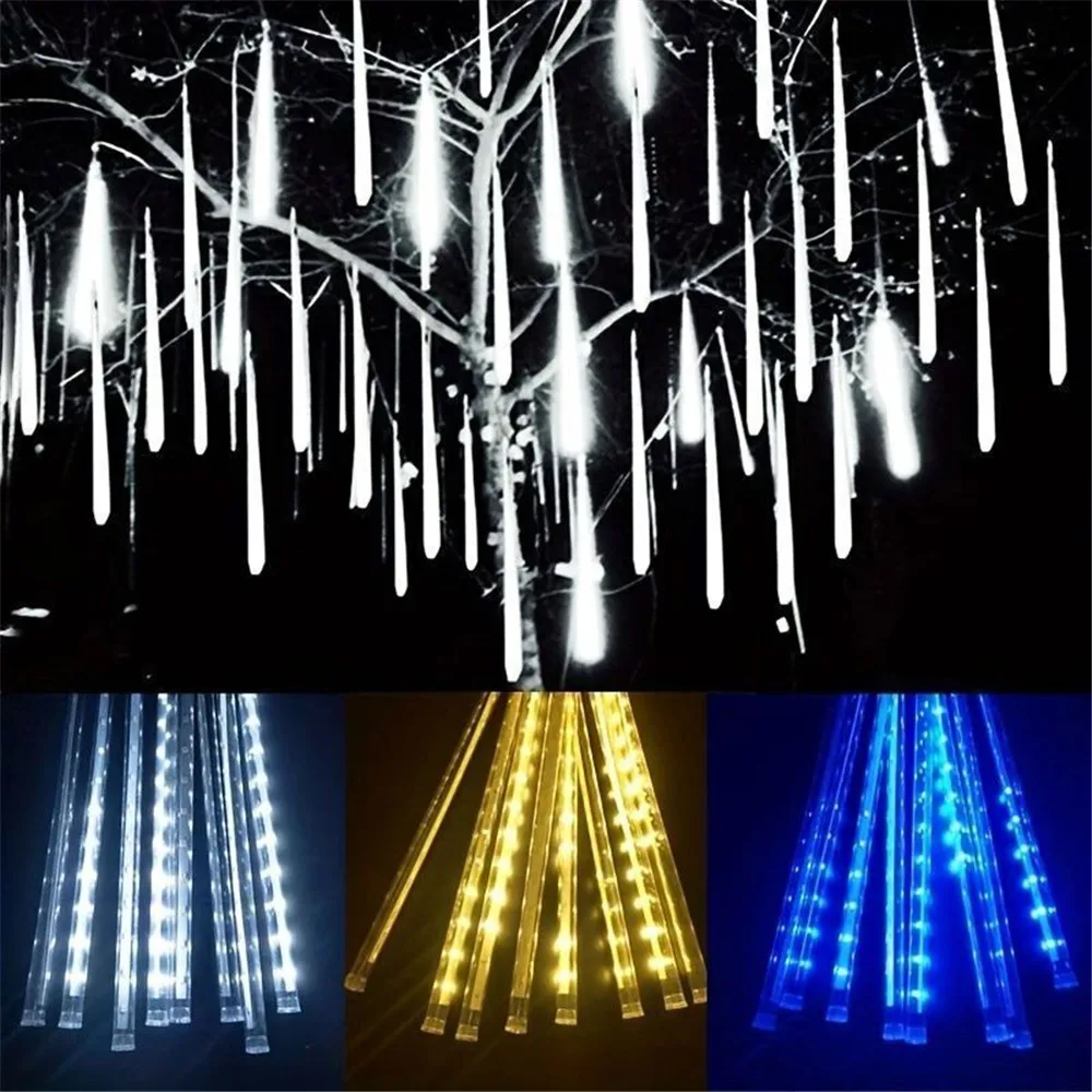 Description Picture 5 of item1/2/3/4 Set Christmas Light Street Decoration LED Meteor Shower Fairy Lights Lighting String Garden Garland Light US/EU Plug
