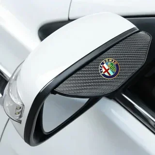 2Pcs Carbon Fiber Car Rearview Mirror Eyebrow Rain Cover For Alfa Romeo 146 147 155 156 159 Stelvio Giulia Giulietta Mito GT