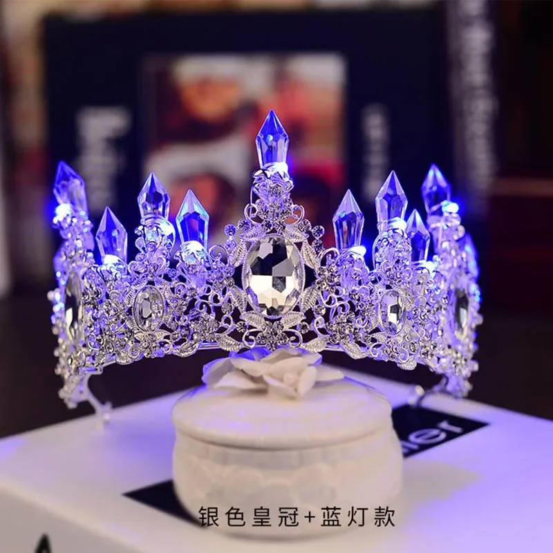 hengkaixuan Corona da principessa, accessorio per capelli per Halloween, cosplay, tiara carina Rapunzel Tiara scintillante Tiara da sposa con