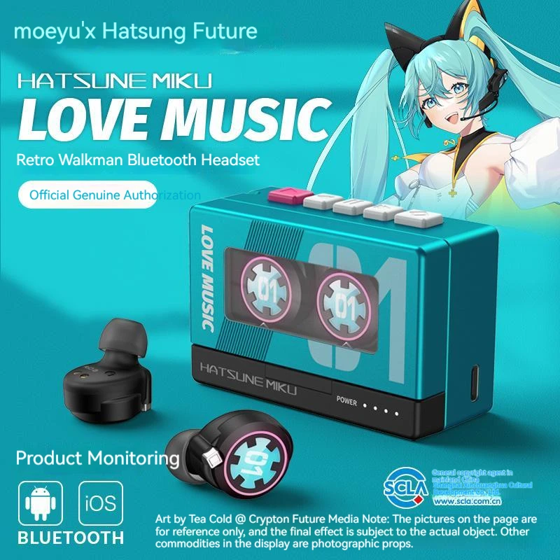 HatsuneauricularesinalmbricosMikuconBluetoothcascosconsonido
