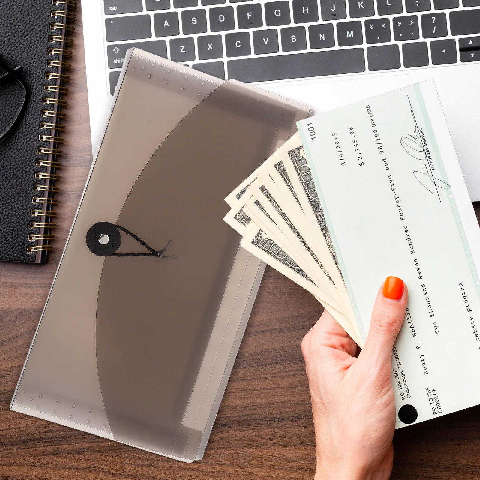 13포켓 확장형 아코디언 파일 폴더, 영수증, 청구서, 쿠폰, 학교 노트, 사무실, 가정용 플라스틱 문서 정리함