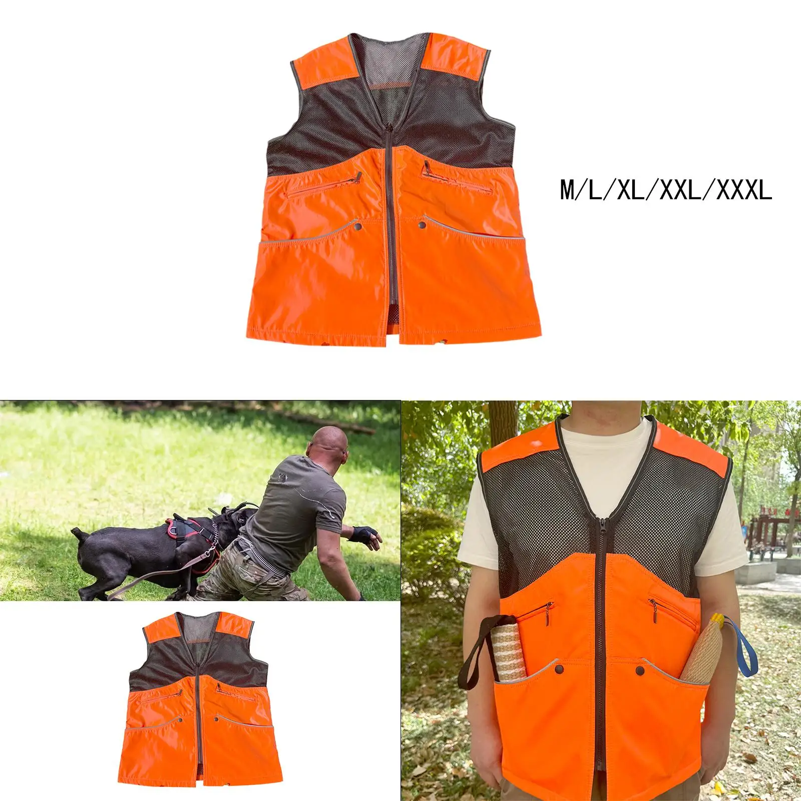Breathable Dog Trainer Mesh Vest with 6 Large Pocket Accessories Anti Scratch Clothing Comfortable Versatile Pet Owner Vest