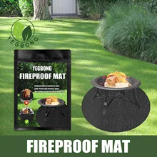 

Free shipping Fireproof cloth picnic oven protection fireproof mat outdoor grass black round protective cloth BBQ accessories