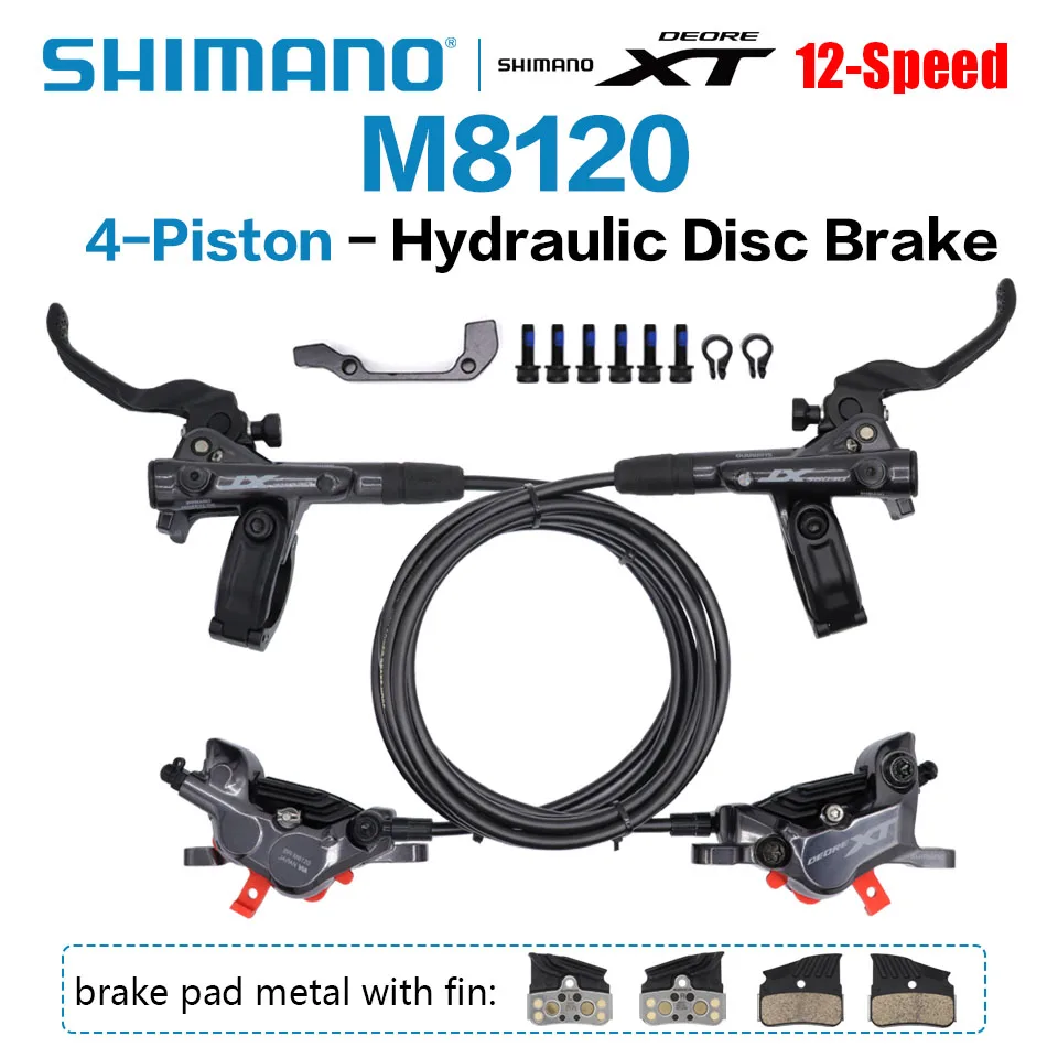 Shimano-Deore xt m8100油圧ディスクブレーキパッドとピストンを備えた
