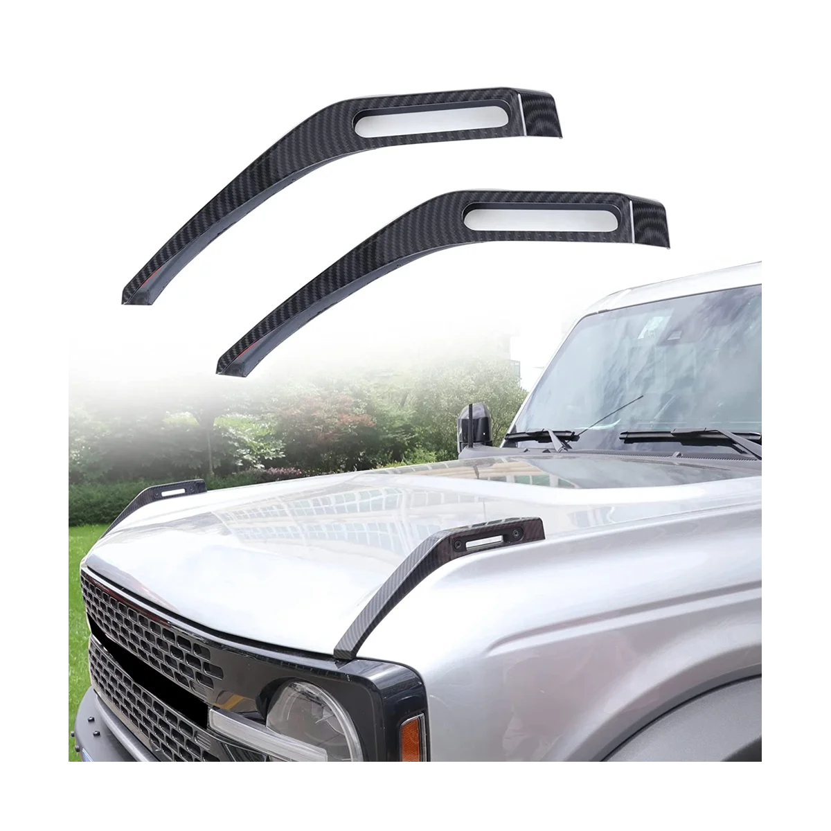Hood Trail Sights Cover Decoration Cover, 2 Pack Carbon Fiber