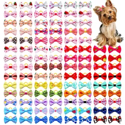 Handmade 30PCS Cute Pet Hair Bows with Rubber Band - 30PCS (Mix color)