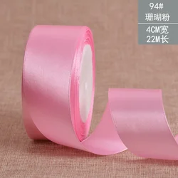 Premium Silk Satin Ribbon Roll for Crafts and Decorative Use, Multiple Width Options Available (Middle Pink)