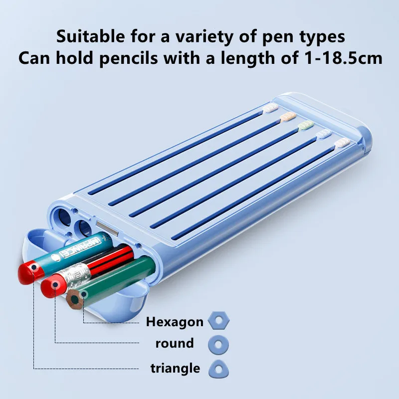 Portable Pen Box Kit with Gel Pens Pencils Eraser Drafting Rulers ABS Pen  Case - AliExpress