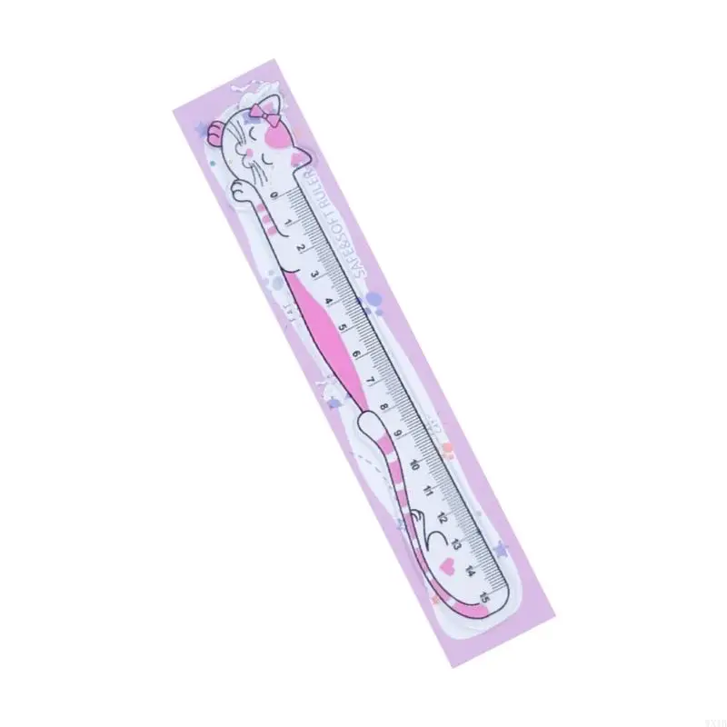 사랑스러운 고양이 눈금자 15cm 소프트 눈금자 측정 도구 그리기용 직선 눈금자