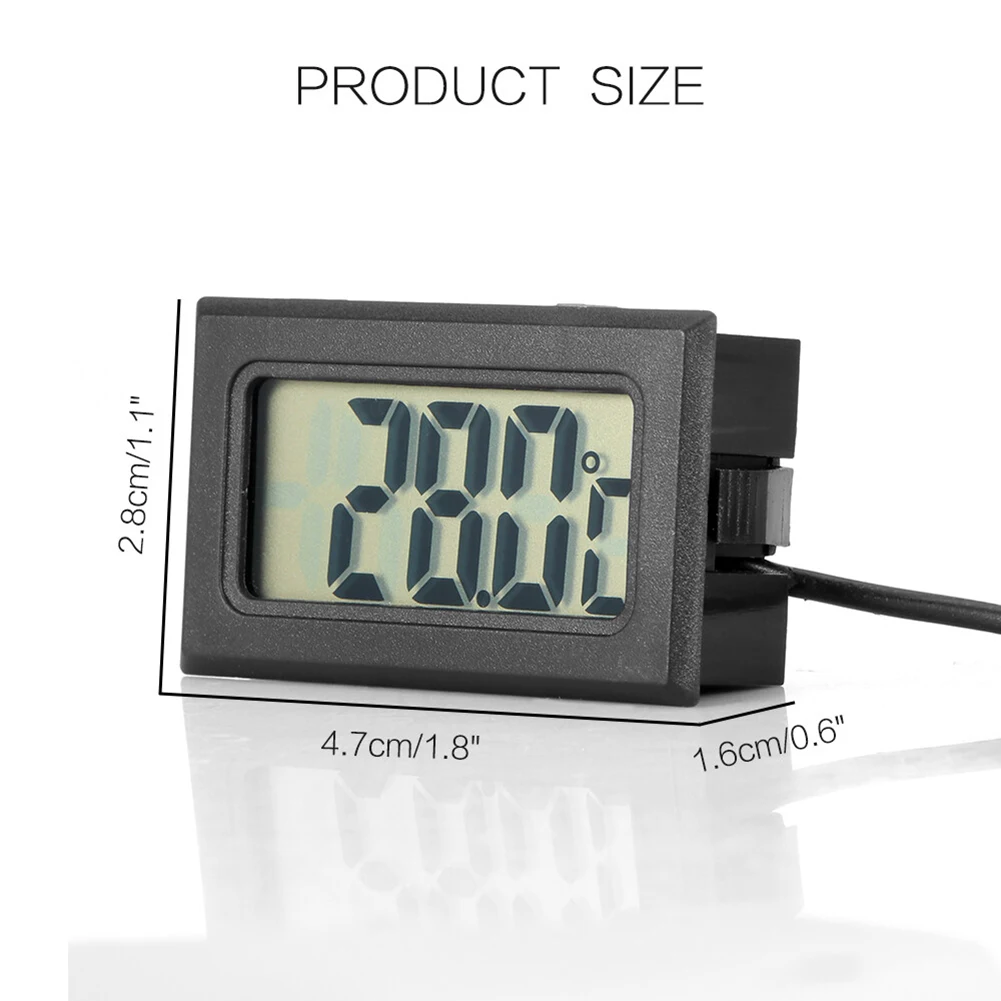 

Remote Sensor Thermometer Black Digital Fish For Home Indoor Mini Office Outdoor Refrigerator Tank Temperature