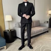 Double Breasted Buckle Business Suits Men Groom's Wedding Dress Suit Banquet Party Host Tuxedo 2 Pieces Set (Jackets+Pants) 2024 1