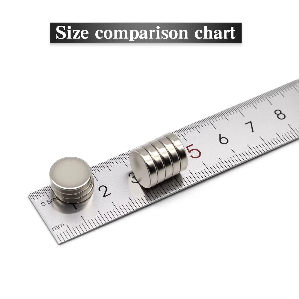 12 x 3 mm superstarker runder Magnet Neodym-Magnet NdfeB N35, starker Permanentmagnet imanes Kühlschrankmagnet – Detail 3