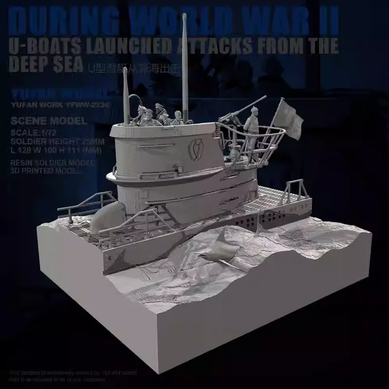 1/35 1/48 1/72 레진 모델 피규어 제2차 세계대전 U 보트 GK 마이크로 미니어처 3D 프린트 화이트 모델 장난감 조립되지 않은 무도색 키트
