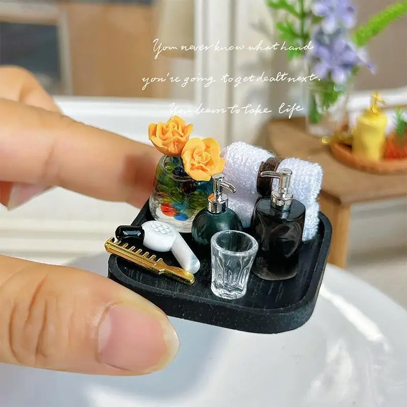 Miniature DIY Dollhouse Toiletry Kit with Realistic Details