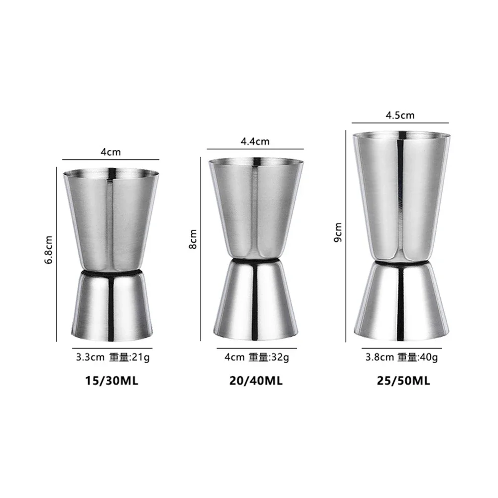 Stainless Steel Cocktail Shaker Measure Cup For Home Bar Party Bar Jigger Double Spirit Measuring Cup Kitchen Barware Tools cocktail shaker measuring jigger stainless steel measuring cups