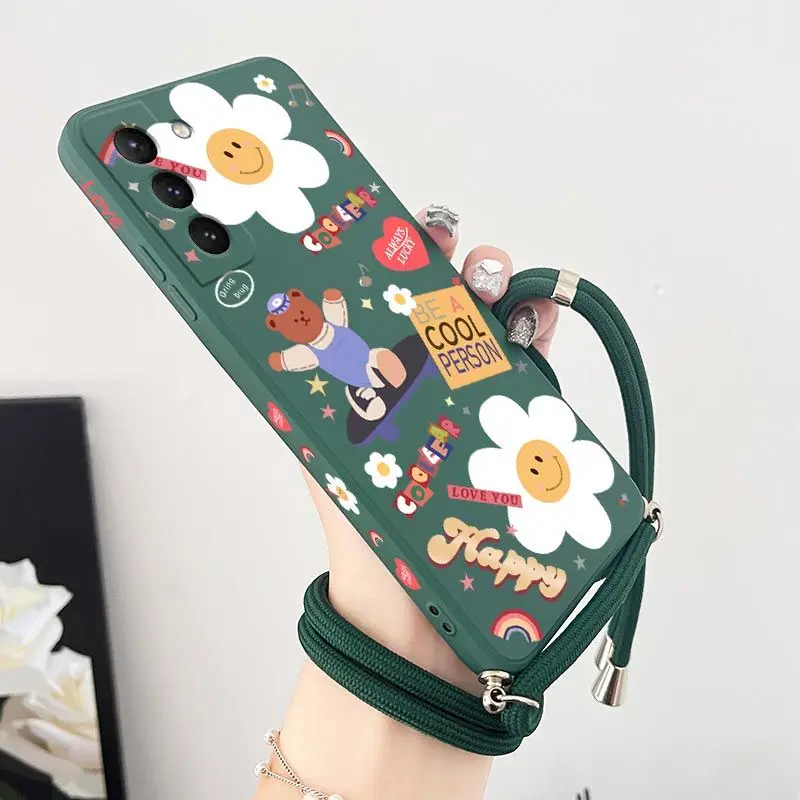 Slithering Bear Crossbody Lanyard Silicone Phone Case Cover