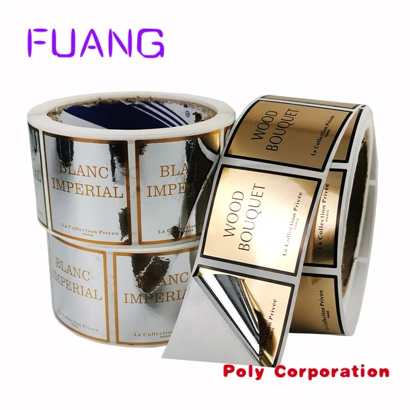 

Custom Custom Silver/Gold Metallic Bopp Private Label for Cosmetic Jar Perfume Bottle Packaging Stickers