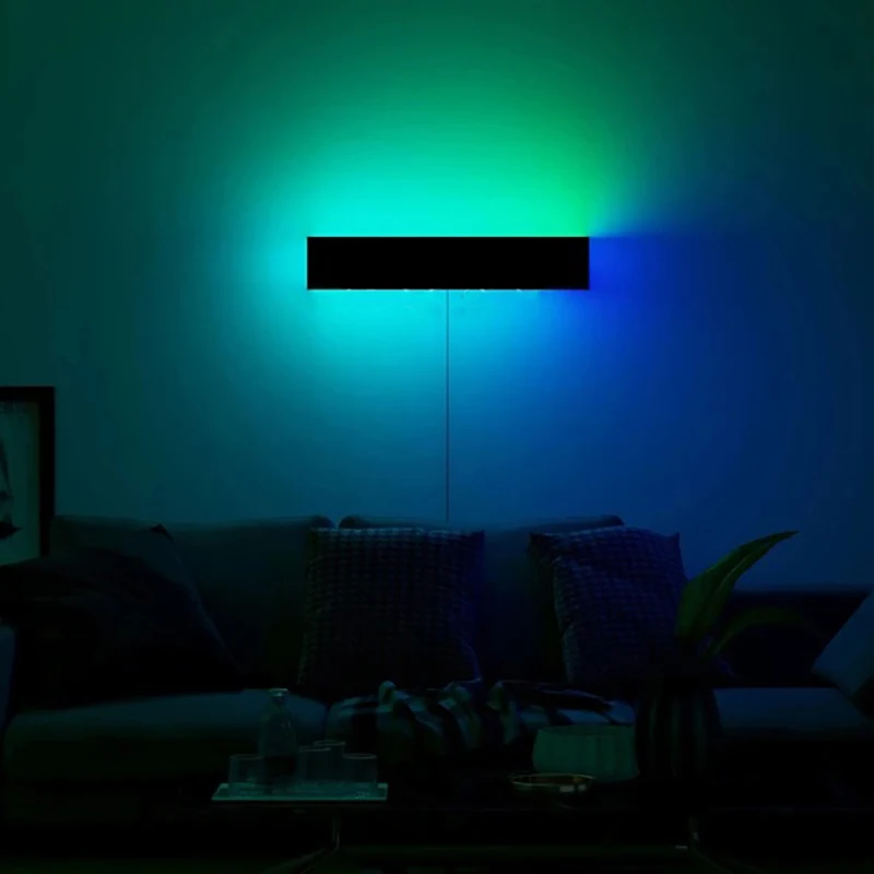 RGB LED Wand Lampe Wohn Zimmer Stanzung Chrom Beleuchtung Fernbedienung dimmbar 