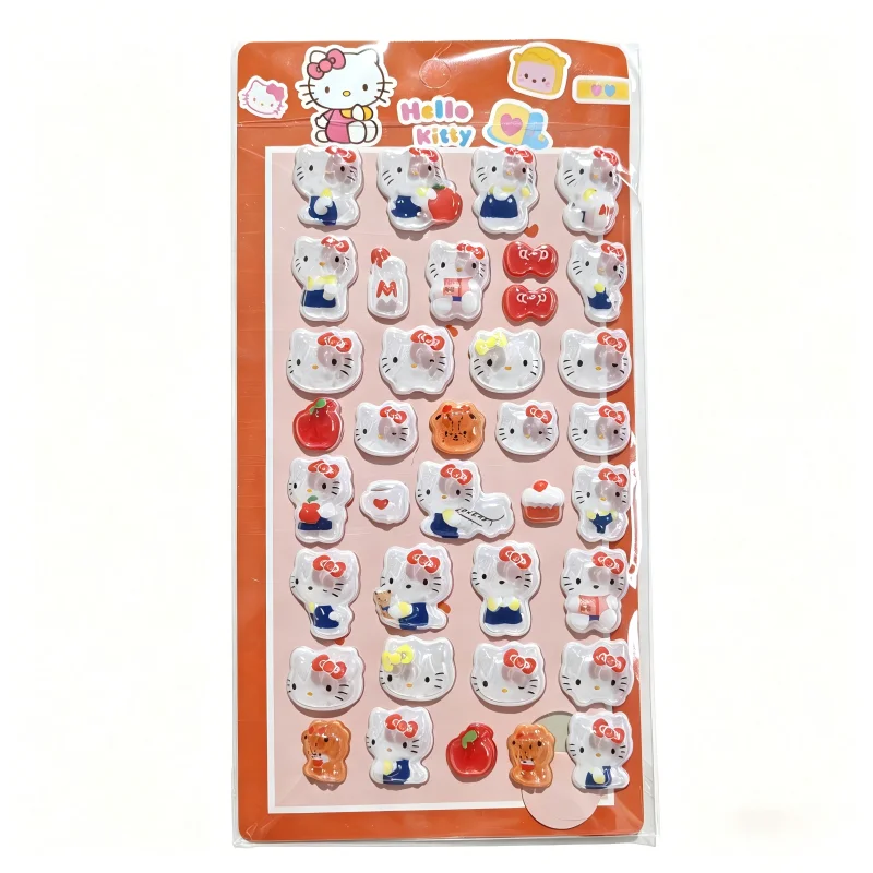 3D 산리오 스티커 시나모롤 쿠로미 3d 수지 스티커 세트 애니메이션 테마 Diy 스크랩북 장식 선물 수집품 장난감