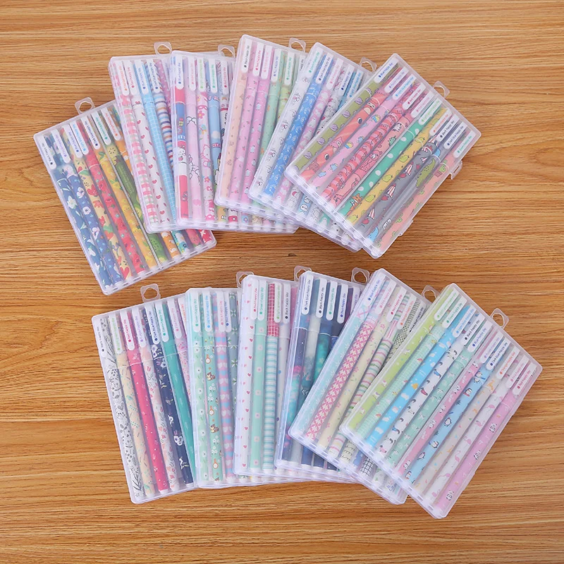 1 Satz Stift, bunter farbiger Gelstift, Tiermarker, Blumenbox mit Schreibwaren