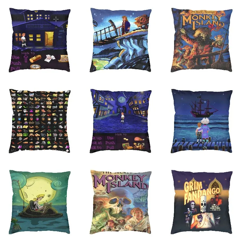 

Melee Island Streets Monkey Island Cushion Cover Sofa Living Room Square Throw Pillow Case 40x40cm Double-Sided Printing